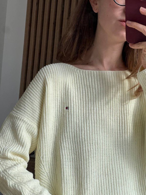 Джемпер Tommy Hilfiger нежно-желтый S-M хлопок 3