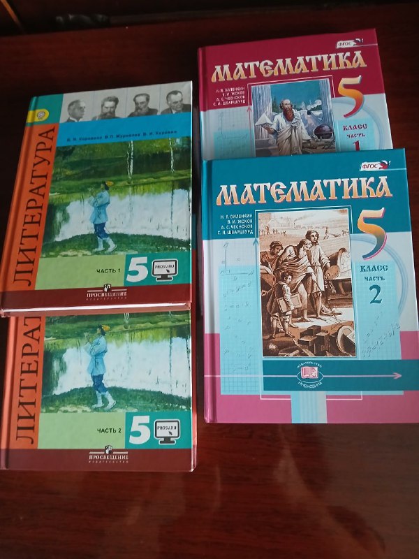 Комплект учебников литературы и математики 5 класс