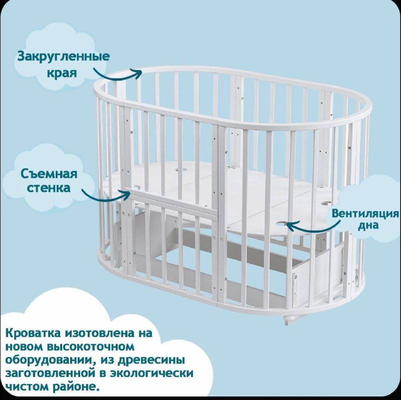 детская кровать с матрасами и принадлежностями 7