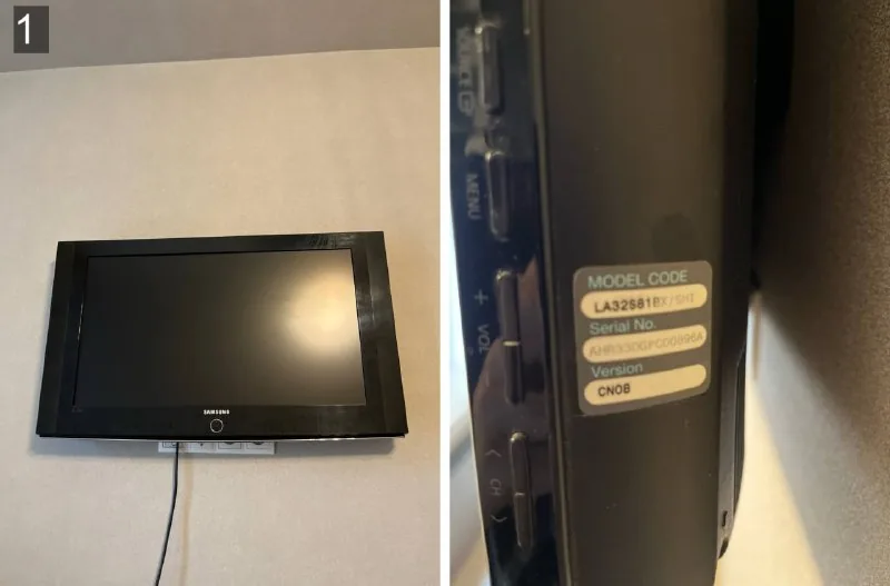 Телевизор Samsung, кровать, полки 1