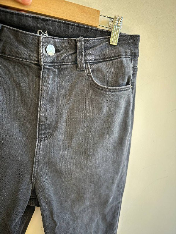 Джинсы серые C&A High Slim женские 2