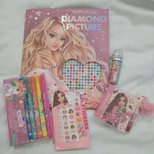 TOPModel набор, Diamond Picture, фломастеры, наклейки