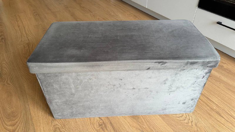 Бархатистый пуф для хранения вещей 3