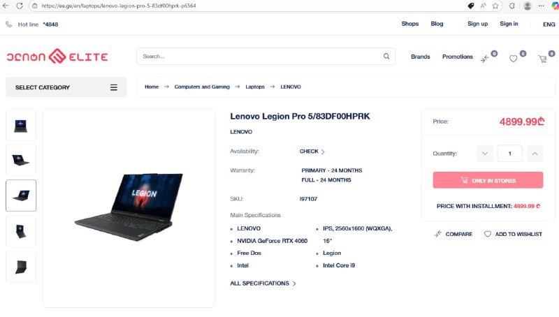 Ноутбук Lenovo Legion Pro 5 16IRX9 i9 RTX4060 16Gb 1Tb