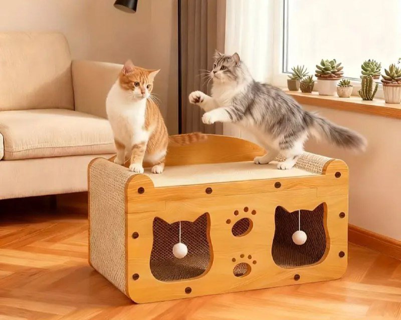 Домик-когтеточка для кошек 3