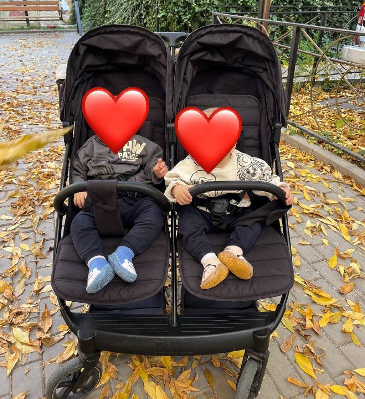 Прогулочная коляска для двойни с люльками