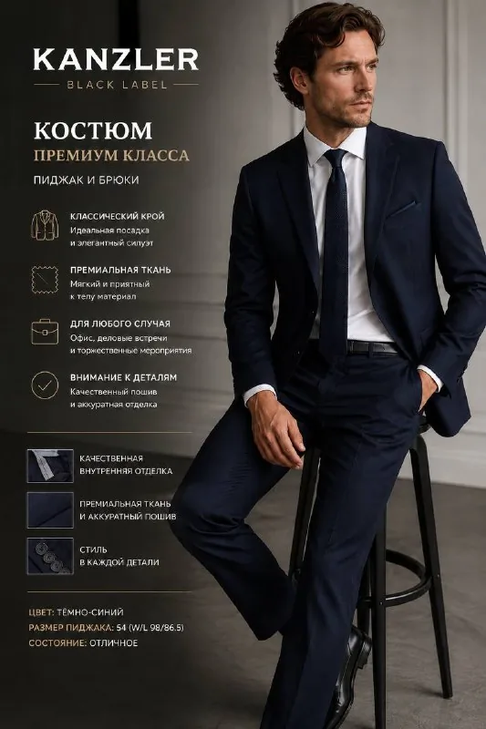 Мужской костюм KANZLER Black Label 1