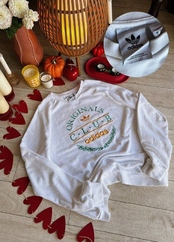 Нейлоновые штаны, белый свитшот, серый свитшот Adidas Originals 2