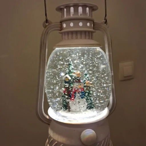 Новогодний светильник снеговик