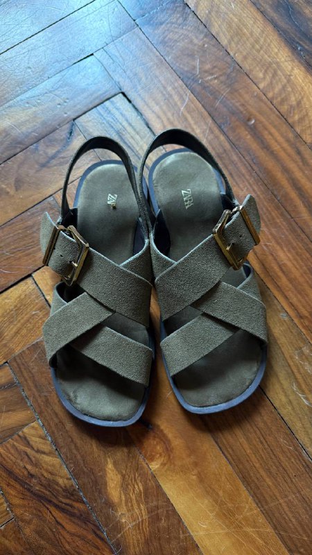 Босоножки женские Zara 37 размер хаки 2