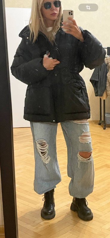 Куртка пуховик H&M размер L оверсайз