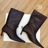 Бордовые кожаные сапоги Topshop Tiggy, чёрные ботинки ALDO Rowallan 4