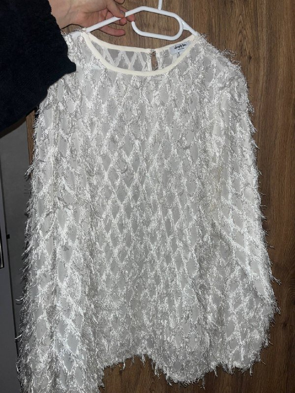 Полупрозрачная кофта жемчужного цвета размер M 2