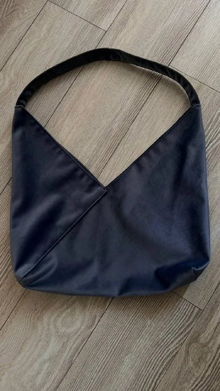 Gray suede-like shopper bag 1