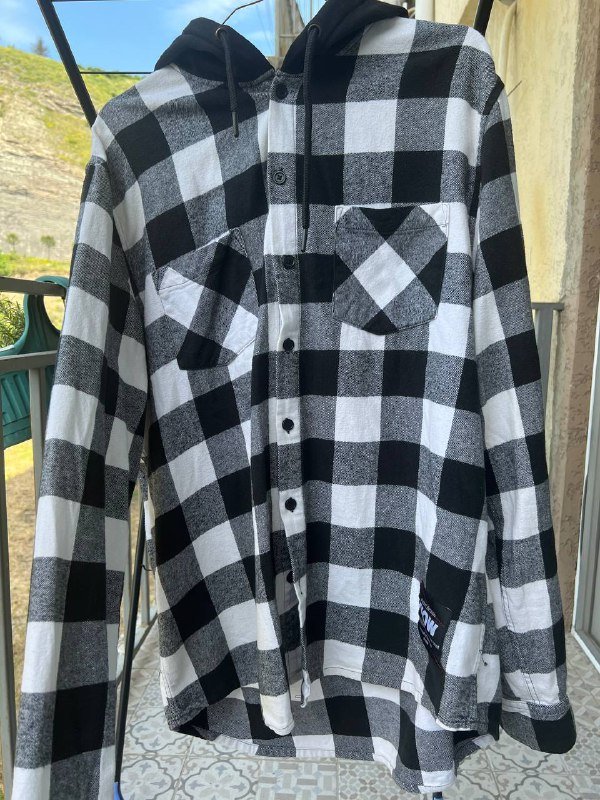 Мужское пальто, рубашка клетчатая hm, рубашка клетчатая черно-белая 6