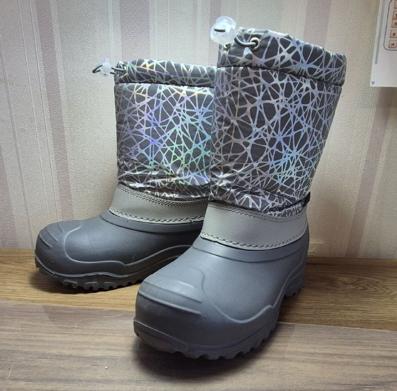 Сноубутсы для девочки Котофей 31-32 серо-серебряные зимние 5