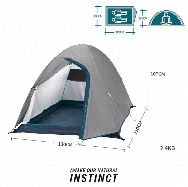 Две походные палатки Decathlon, серая и зелёная 3