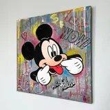 Интерьерные картины Happy Mickey, черно-белая, монстера, голубика, круглая 1