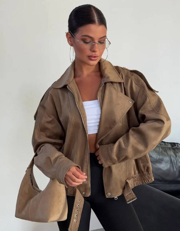 Косуха замшевая оверсайз размер М 4