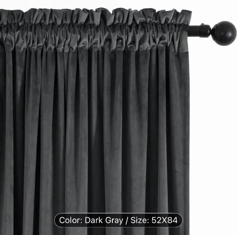Вельветовые утолщенные шторы темно-серые 132х213 см 2