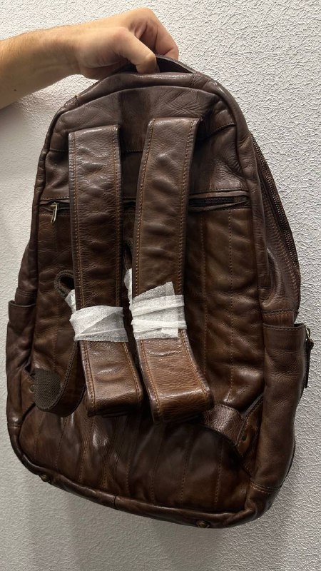 Два коричневых рюкзака из натуральной кожи буйвола 3