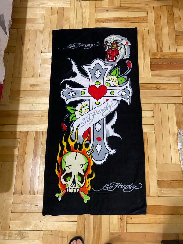 Ковер Ed Hardy с черепом и крестом
