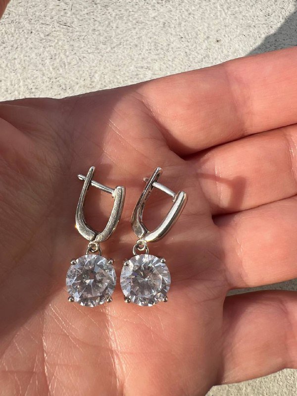 Серебряные серьги с фианитами 925 пробы 2