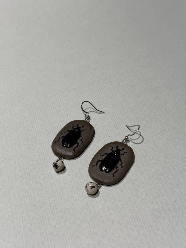 Серьги из шамотной глины