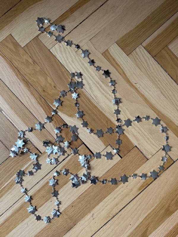 Звёзды для декора, мешочек с лентами, гирлянды новогодние 6