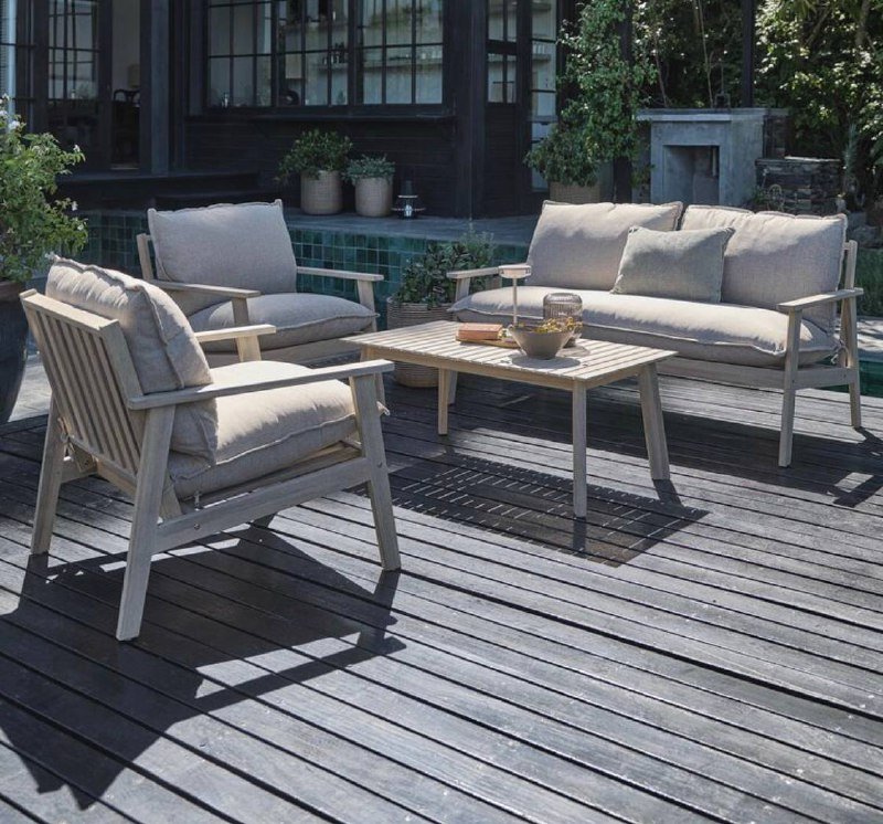 Садовые кресла и стол из массива дерева