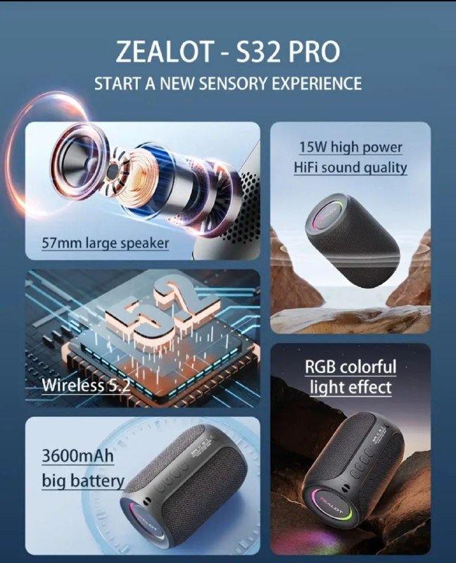 Блютуз колонка Zealot S32 Pro 2