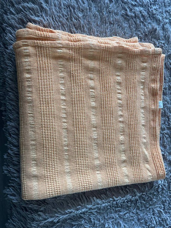 Хлопковое вафельное покрывало