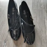 White dress, white shoes, black shoes 3