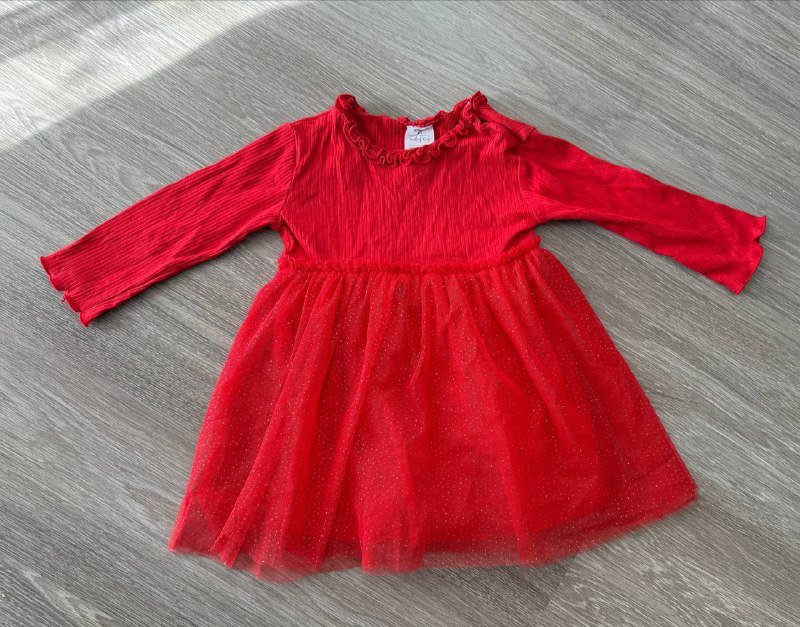 Платье H&M, рубашка Вайкики, джинсы, платье нарядное 92-104 9