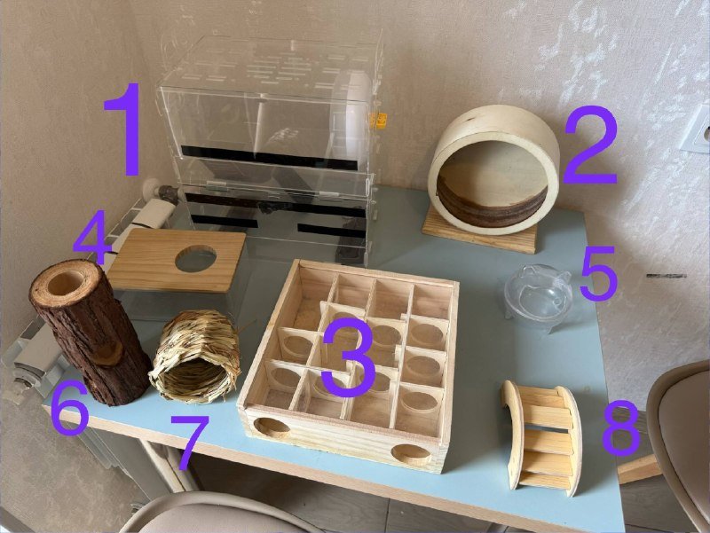 Большая двухэтажная клетка, колесо, лабиринт, емкости, туннель, домик, лесенка