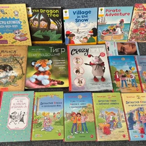 Детские книги, книги про творчество, книги на английском, наклейки, переводные тату