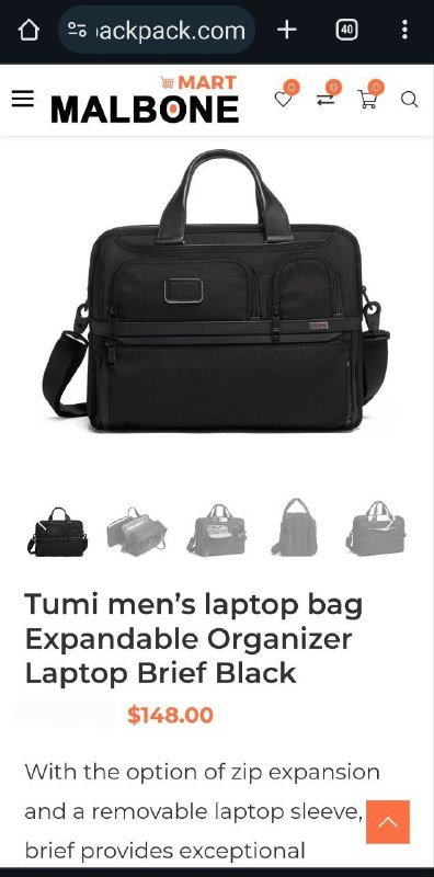 Премиальная сумка для ноутбука TUMI 2