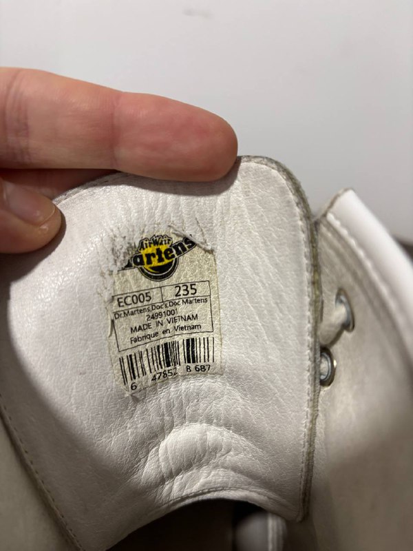 Ботинки Dr Martens Белые из мягкой кожи 6