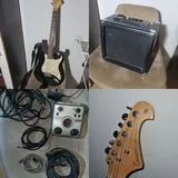 Razer Barracuda X, powerbank i kablovi, gitara i pojačalo 1