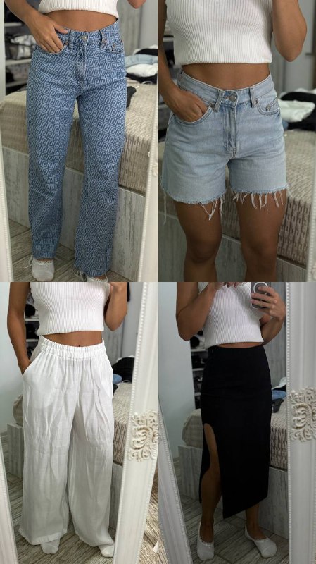 Рубашки, брюки, бомберы, комбинезон, юбка, джинсы, шорты Zara и Stradivarius