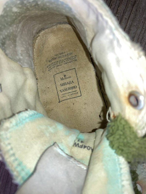 Maison Mihara OG Sole Over Dyed Hitop Sneaker LIGHT GREEN 41 4