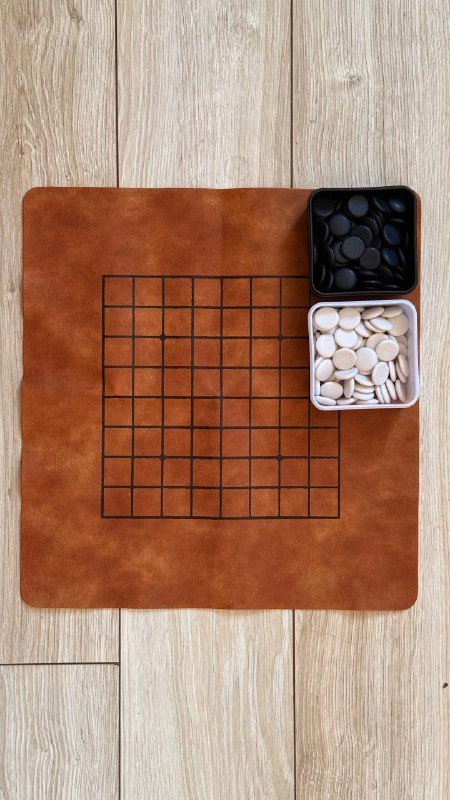 Набор для игры в Go с кожаной подложкой и каменными фишками 2