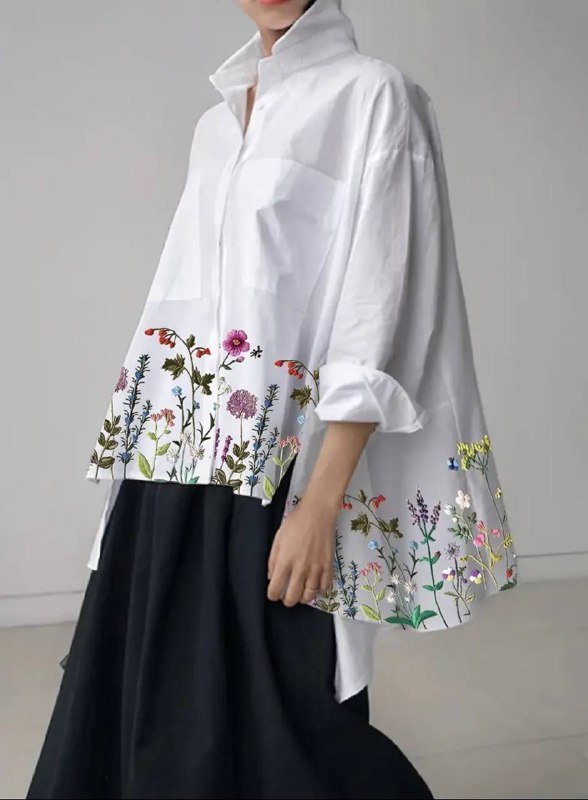 Элегантная блуза с цветочным принтом размер XXI