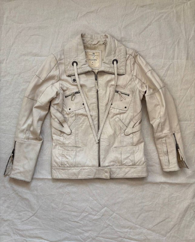 Culture cream leather jacket