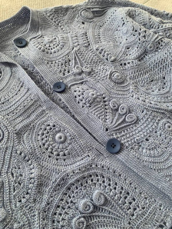 Длинный шерстяной жакет ручной работы 2