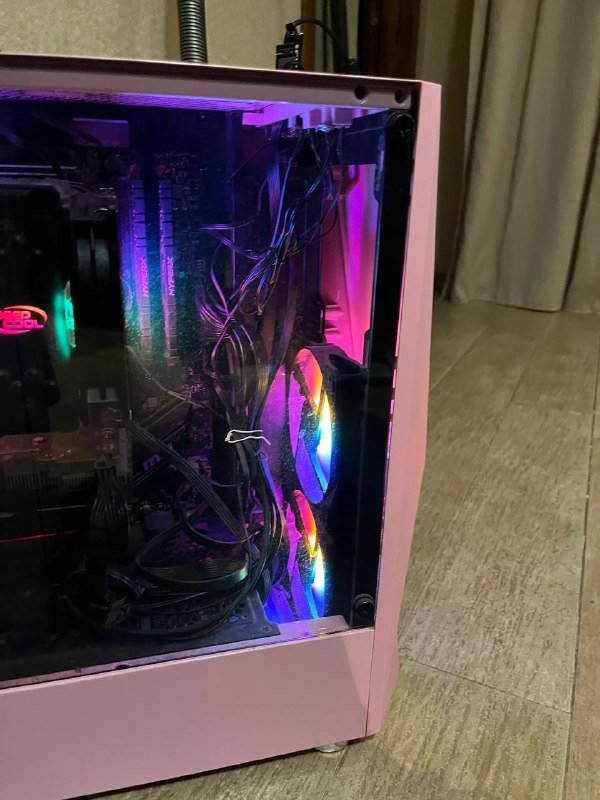 Корпус компьютерный 1stPlayer DK-3 розовый с RGB подсветкой 4