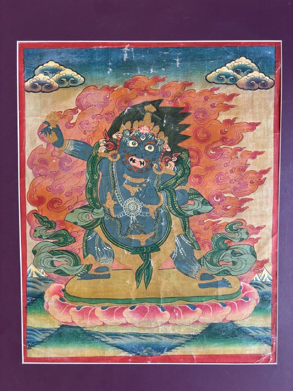 Тибетская танка с изображением бодхисттавы Ваджрапани 2