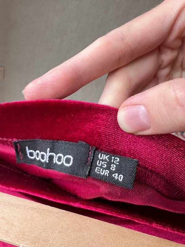 Юбка под бархат красного цвета размер S-M 2