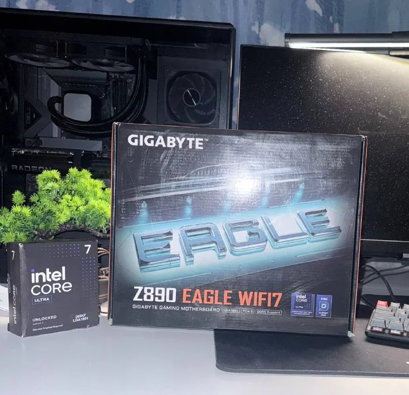 Процессор Intel Core Ultra 265KF, плата Gigabyte Z890