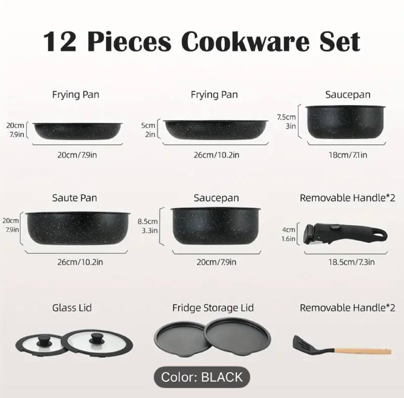 Набор кухонной посуды сковородки кастрюли крышки ручки 2